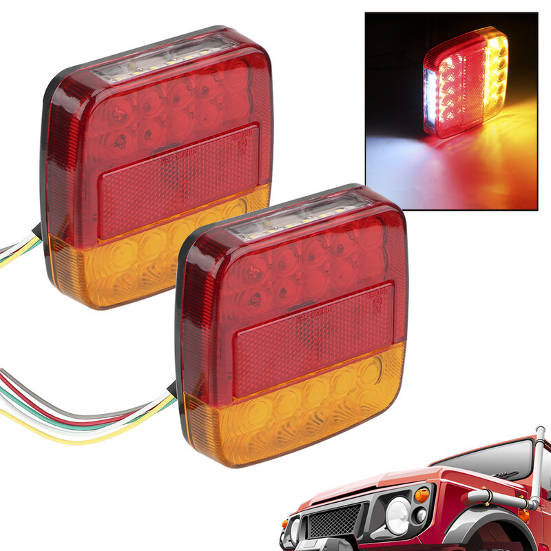 Luz LED trasera para remolque, camión, caravana, indicador de señal de giro, luz de matrícula, lámpara de freno de marcha atrás, 20 + 6, 1 par