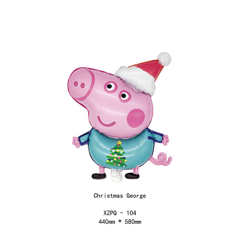 Globo de juguete de cerdo de Peppas para niños, globo de película de aluminio para fiesta de cumpleaños, decoración de tema de bebé, globos de juguete de dibujos animados