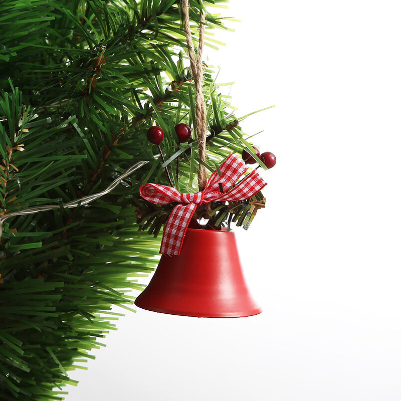 Campana colgante de hierro para árbol de Navidad, colgante decorativo de Metal, adornos de campana de Navidad, campana de cuerno de Metal