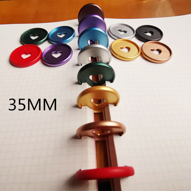 Anel de ligação em plástico de 35mm, anel fosco com buraco de cogumelo para notebook, fivela manual de ligação para cd, 20 peças