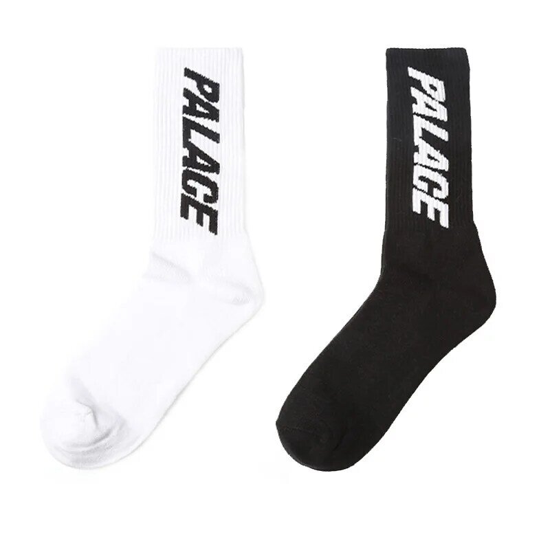 Черно-белые осенне-зимние модные брендовые мужские и женские носки до середины икры в стиле хип-хоп для скейтбординга спорта в стиле Харадзюку