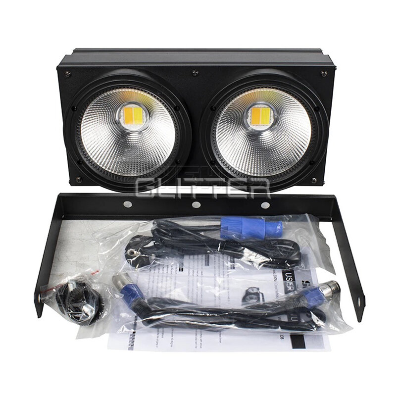 GSL0201 Par Lights 200W LED COB 2 Eyes Cool White DMX Control Casting Aluminum Shell Stage Wash Light