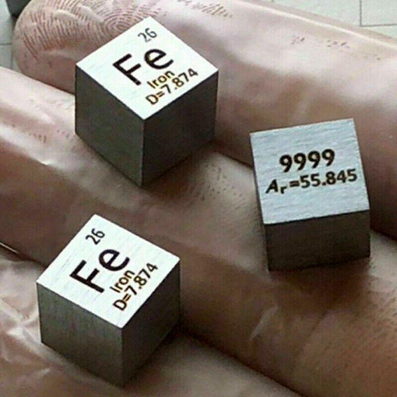 Cubes d'éléments de densité 25.4/25/10mm, 1 pièce, pour la collecte de tableau périodique Niobium/yttrium/tungstène/zinc/cobalt