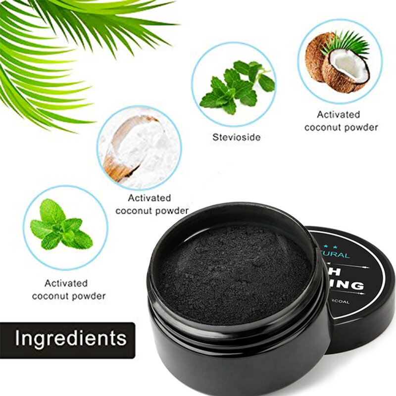 ASHOWNER Black Teeth Whitening Oral Care Charcoal Powder Natural Activated Charcoal Teeth Whitener Powder Oral Hygiene Clean