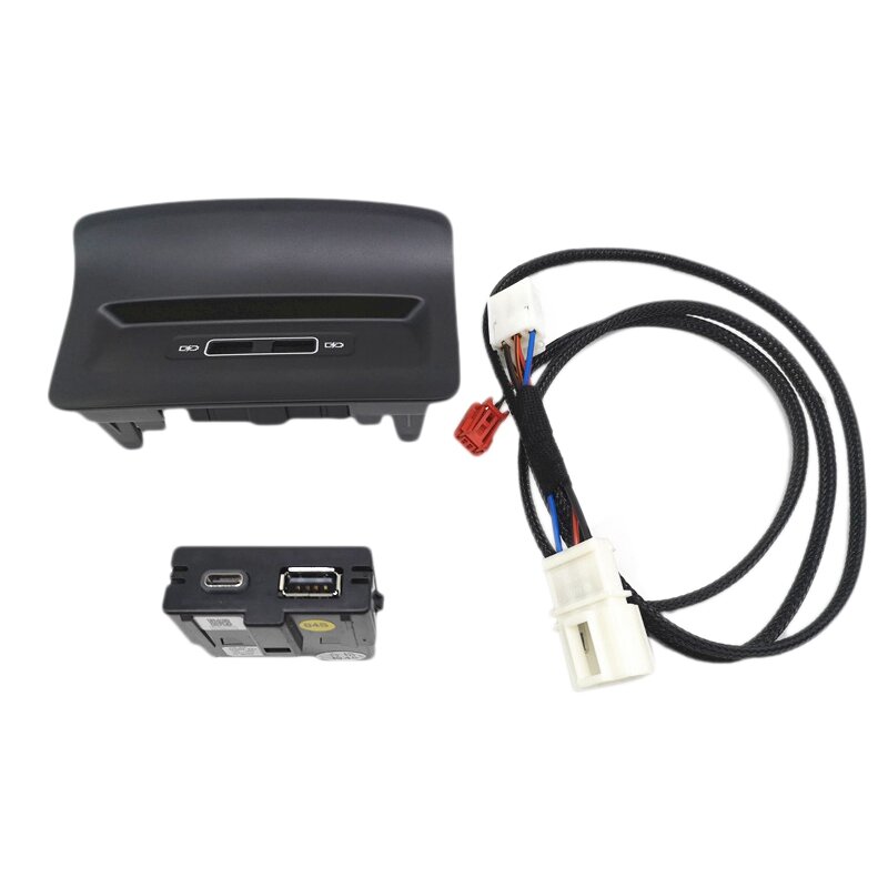 مقاعد السيارة الخلفية USB نوع-C المقبس Armerst USB محول لسكودا كودياق Karoq 5QD 035 726 L