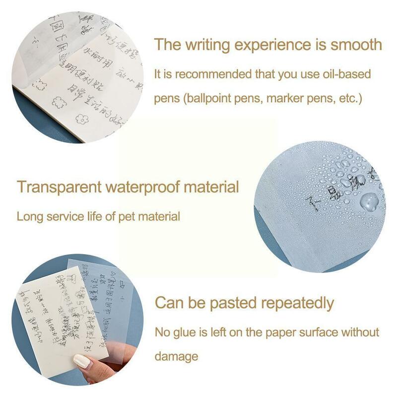 Classification Sticky Note Stickers Transparent PET Sticky Tear Stickers Perspective Notes Sticky Students Color Notes Can F6D3