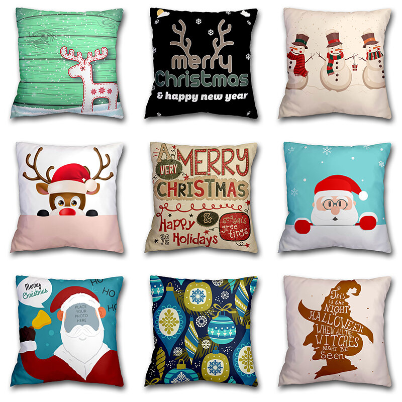 Декор для комнаты, Рождественское украшение, наволочка с мультяшным Санта-Клаусом, снеговиком, Рождественский чехол, домашний декор, наволочка для дивана
