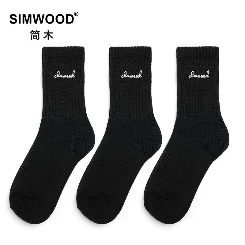 Simwood 2023 primavera inverno nova qualidade tripulação meias unisex das mulheres dos homens pesado amortecido atlético quente completo-terry correndo meias