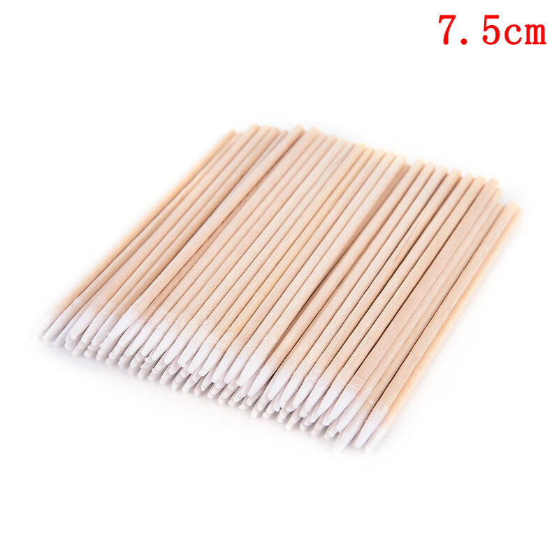 100Pcs/Pack Cotton Swab Health Makeup Cosmetics Ear Clean Cotton Swab Stick Buds Tip For Medical  Wood Cotton Head Swab