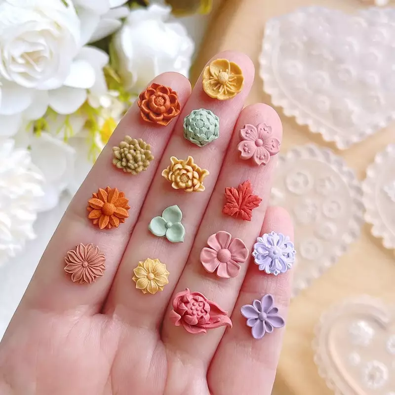 Polymer Clay Mold Butterfly Embossed Lace Floral Flower Leaf Nail Art Resin Silicone Mold DIY Earrings Jewelry Making Sup Tool