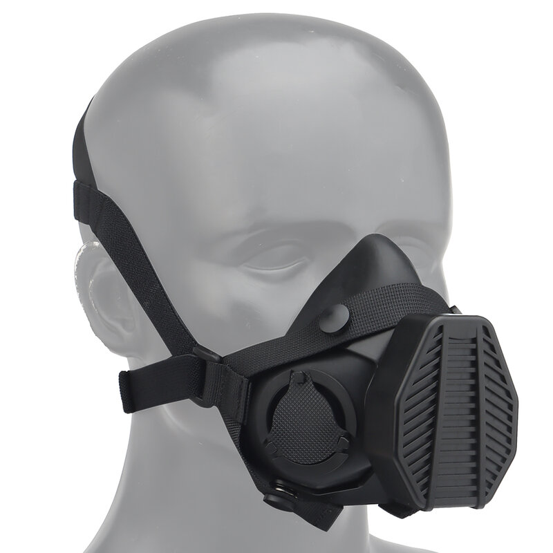 Mascarilla táctica antipolvo para construcción Industrial, máscara respiradora de media cara, filtro de Gas de seguridad, cubierta de algodón, accesorios de Paintball