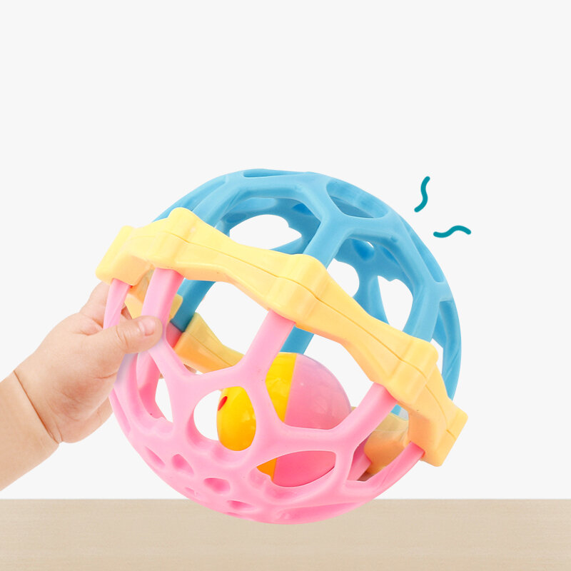 Bell Rattle Toys 0-12 mesi Baby Soft Glue Baby Molars pallamano giocattoli educazione precoce Handbell giocattoli per bambini per ragazzi e ragazze