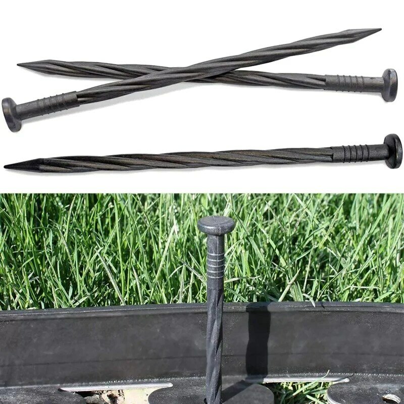 50Pack 8-Inch Landscape Edging Spikes Landscape Anchoring Nail Spiral Landscape Stake For Weed Barrier, Paver Edging