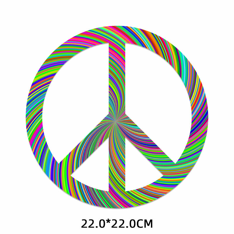 Hippie Peace Sign Patch sui vestiti Mandala fai-da-te motivo floreale trasferimenti termoadesivi per abbigliamento Patch termoadesiva per giacca