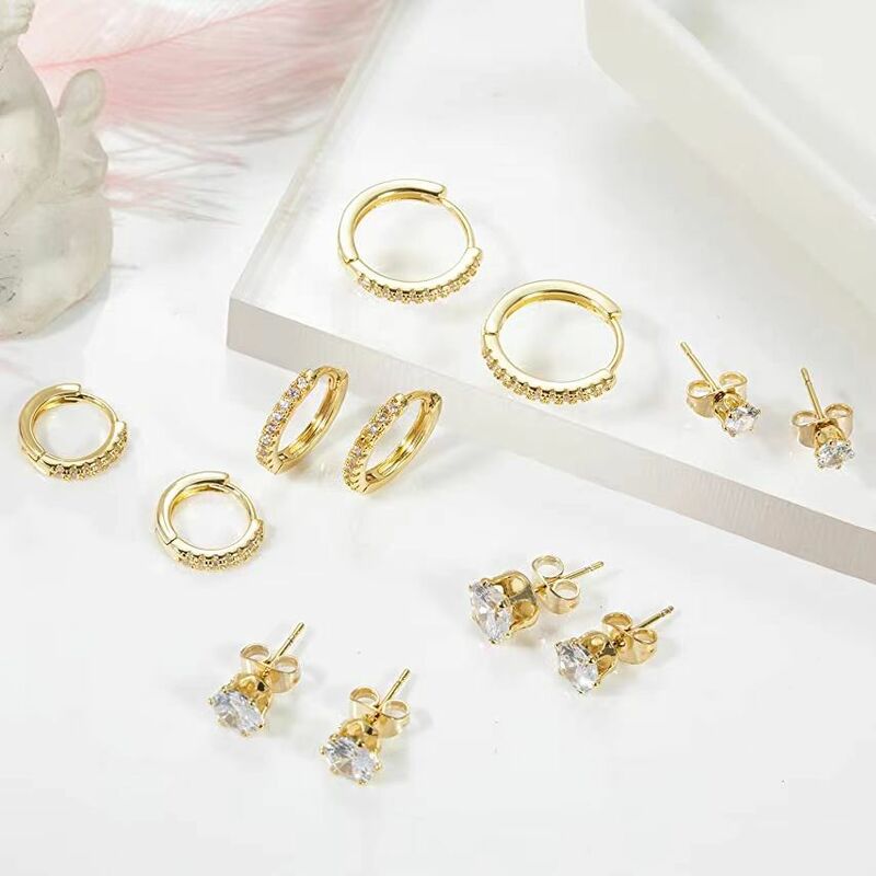 Classi14K Gold Überzogene Koreanische Legierung Post Ultra Starke Huggie Ohrring frauen Mini Hoop Ohrringe Gold Überzogene Kleine Hoops Mädchen geschenk