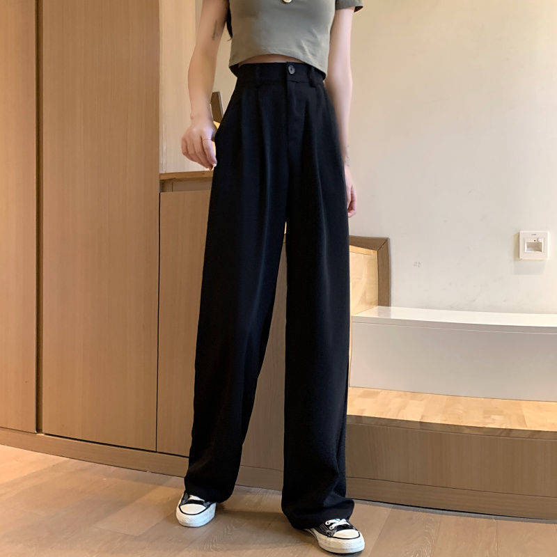 EIN MÄDCHEN Hosen Frauen Breite Bein Farbe Elegante Koreanische Büro Frühling Herbst Hosen Casual Kleidung Damen Chic Maiden