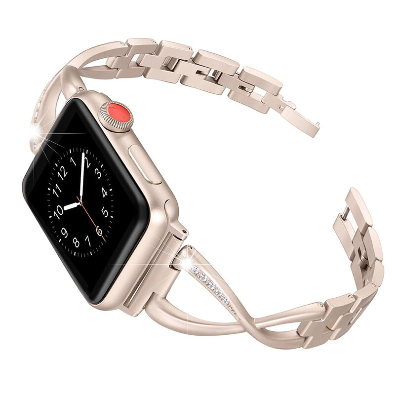 Bracelet en diamant pour Apple Watch, acier inoxydable, 45mm 41mm 42mm 38mm 44mm 40mm, Iwatch 7 6 5 4 3 SE