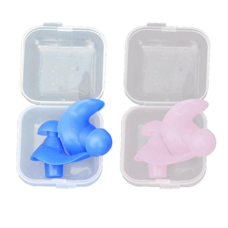 1 Pair Waterproof Swimming Professional Silicone Swim Earplugs Soft Anti-Noise Ear Plug for Adult Children Swimmers Pink