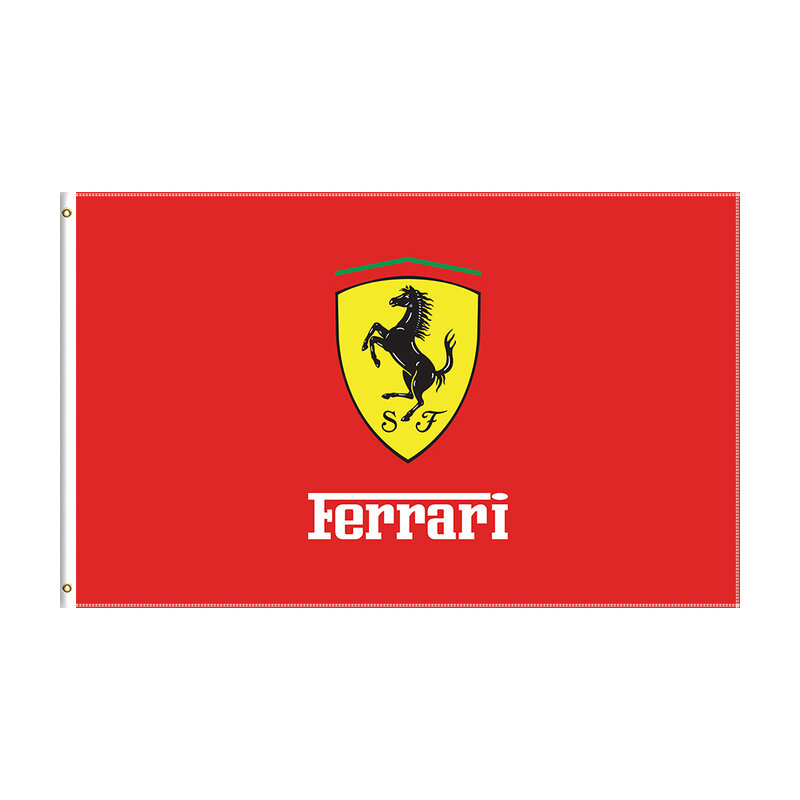 3x5 Ft Ferraris logo Flag Banner per auto da corsa stampato in poliestere per la decorazione
