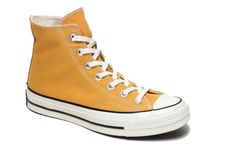 오리지널 컨버스 척 테일러 올스타 스케이트 보드 캔버스 신발 남녀 공용, 70, 1970s, 데일리 레저, 옐로우, 플랫