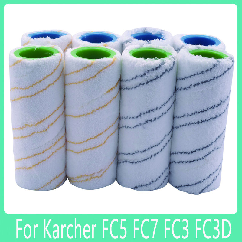 8 Piece Set Of Rollers For Karcher FC7 FC5 FC3 FC3D For Electric Floor Cleaner 2.055-007.0 / 2.055-006.0