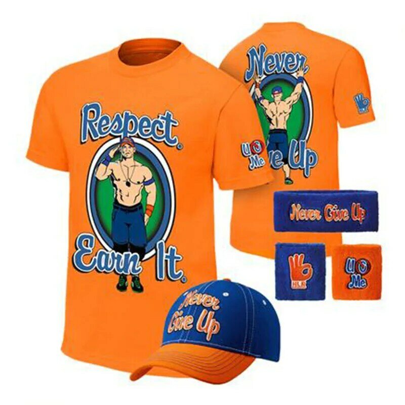 Lato 2022 nowa gorąca sprzedaż koszulka z krótkim rękawem Seth AJ styl koszulka pięcioczęściowy moda Wrestling T-Shirt treningowy kapelusz nadgarstek