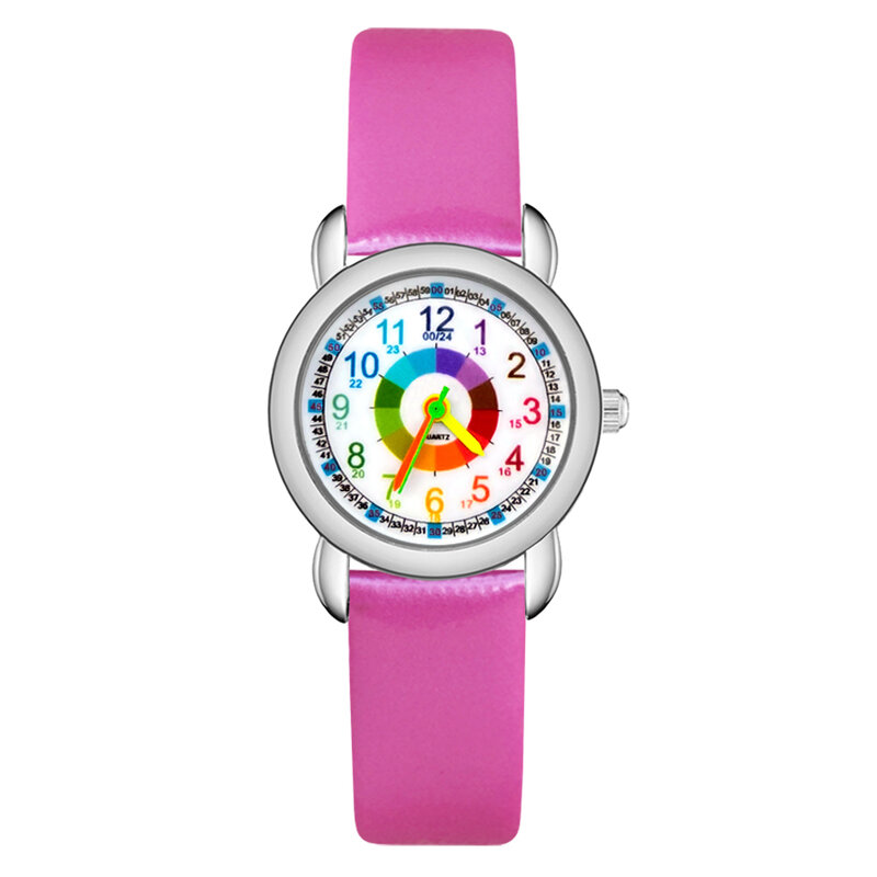 Montres à Quartz avec des chiffres colorés pour enfants, joli bracelet en cuir et Nylon, JP23