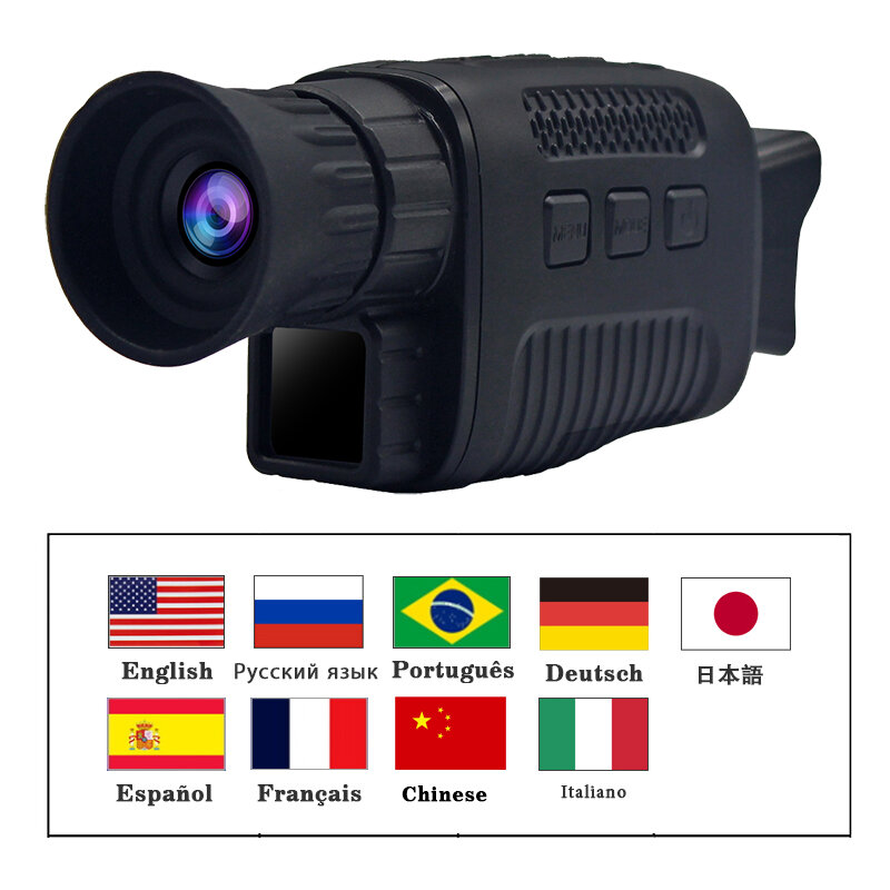 NV1000 Hunting Monocular Night Vision Camera Infrared Telescope Professional Outdoor Thermal Imager 5X Digital  Zoom 9 Languages