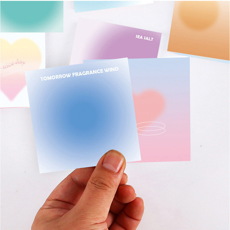 50 Sheets Gradient Color Sticky Notes Cute Memo Pads Self Adhesive Note Sticker Notepad Office School Supplies Stationery