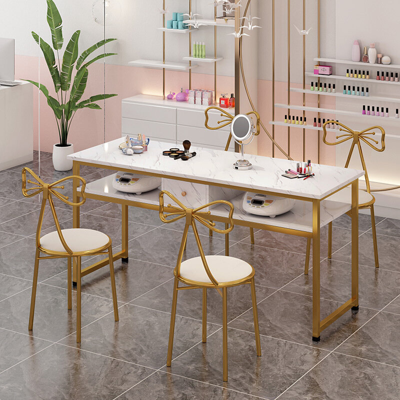 Net Celebrity Manicure Table Chairs Set Single Double Beauty Table Marble Pattern New Nail Table Special Price Rconomy Nail Desk