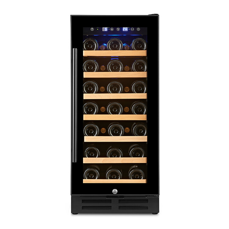 Refrigerador de vinho de aço inoxidável incorporado de venda quente único refrigerador de vinho da zona para a cozinha
