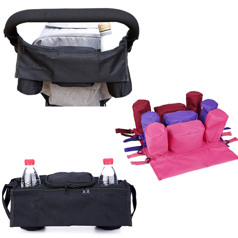Sac à gobelets universel pour poussette, organisateur de poussette, sac de transport pour bébé, porte-gobelet, accessoires de poussette