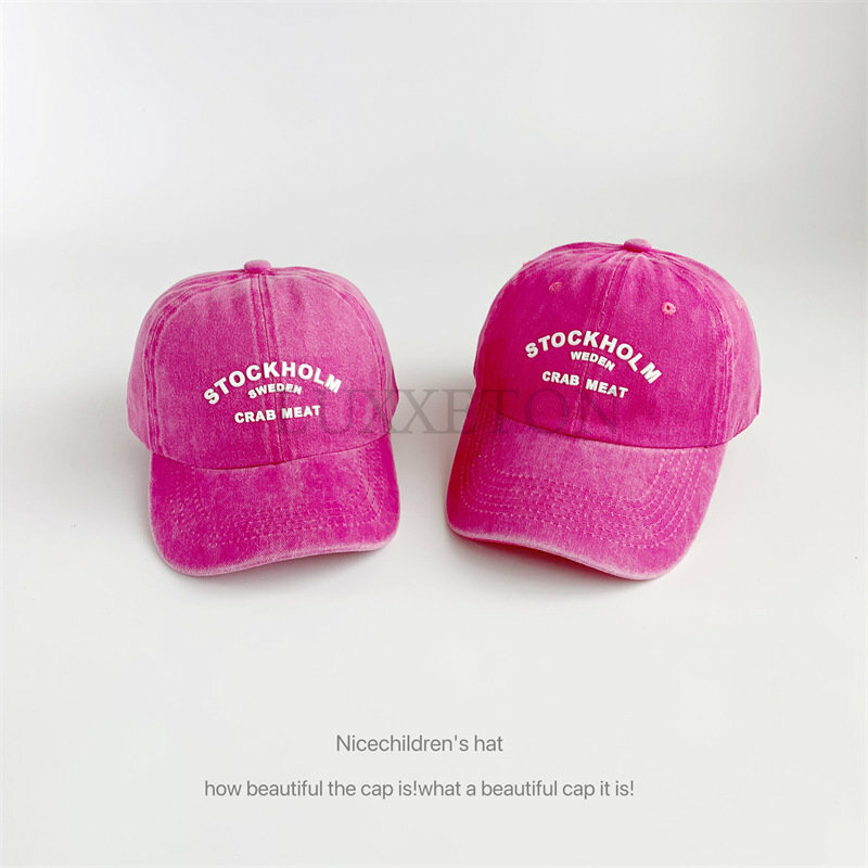 여러 가지 빛깔의 문자 프린트 어린이 모자, 여행용 소년 야구 모자, 소녀 모자, 차양 모자, 2023 가을 신상