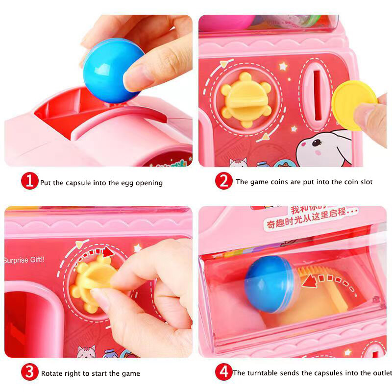 Children's Electric Gashapon Machine Coin-operated Candy Game Machine Early Education Learning Machine Play House Girl Gift