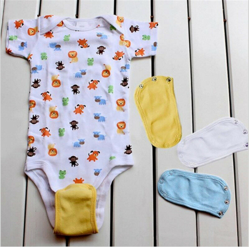 Adorável bebê meninos meninas crianças macacão fralda alongar extensão extensor sólido macio macacão bodysuit extender 5 cores
