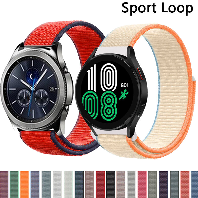 22mm 20mm Strap For Samsung Galaxy watch 4/classic/46mm/Active 2/Gear S3/S2 amazfit Nylon Loop bracelet Huawei GT 2/3 Pro bands