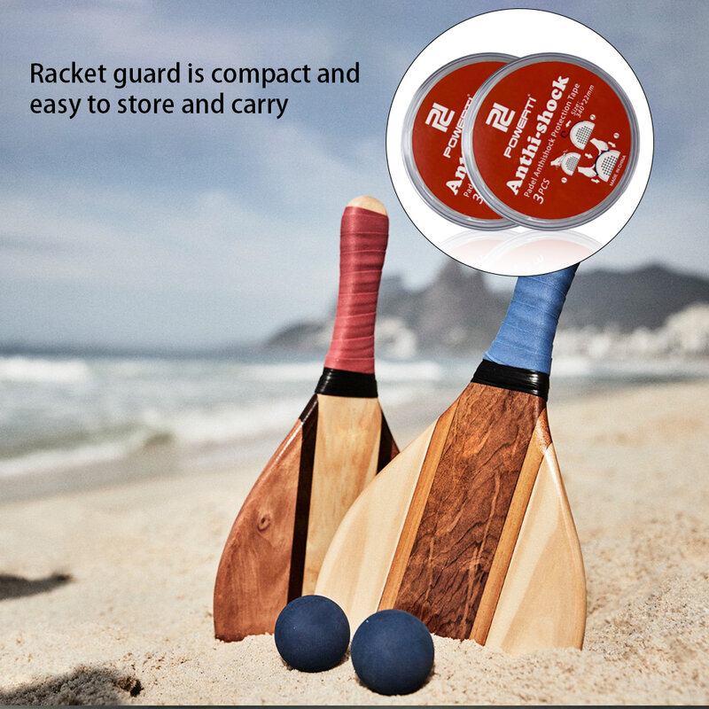 Portátil Tennis Racket Head Tape, Adesivo Raquete removível, Anti-Scratch Carrying, Sports Guard Anexo, 3 pcs