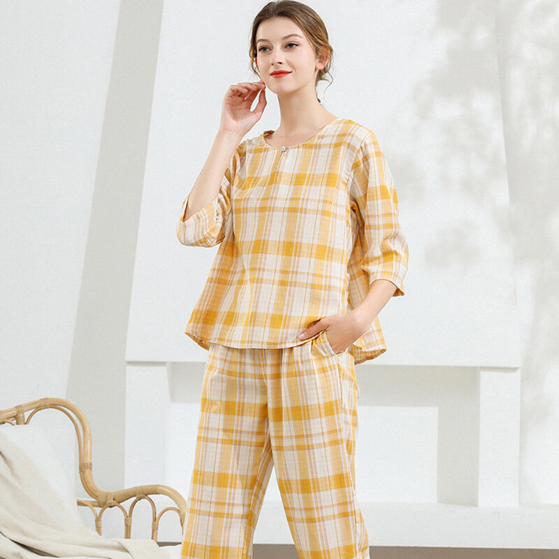 Пижама женская ночная одежда Весна Лето Повседневный свободный комплект одежды