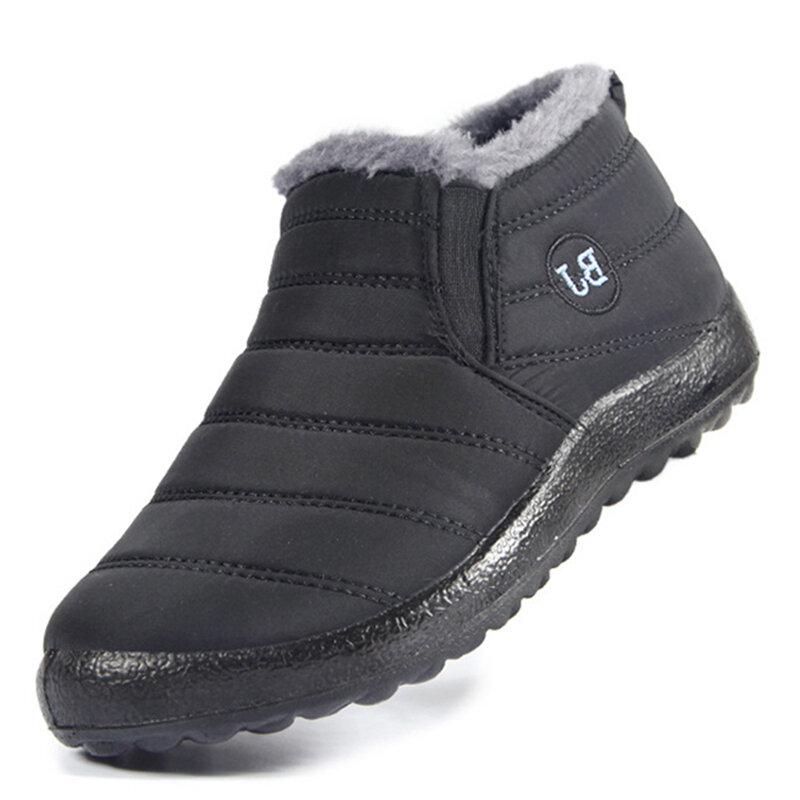 Botas de nieve cálidas para hombre, zapatos de invierno con plataforma para exteriores, botas impermeables, calzado de felpa, zapatos de trabajo