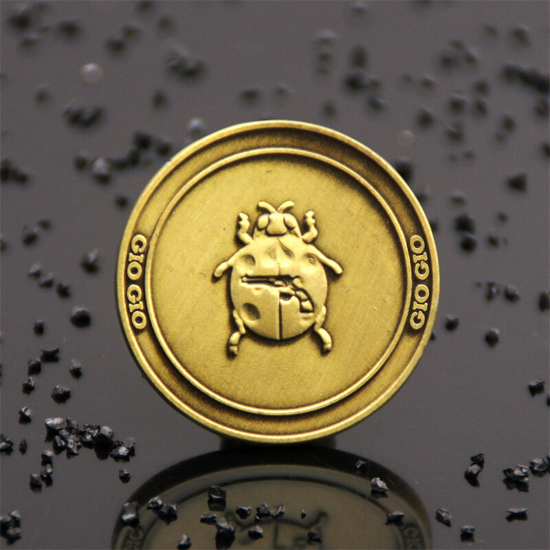 Anime JoJo Bizarre Adventure Coin Cosplay Props Kujo Jotaro Giorno Giovanna Gold Commemorative Coin Prop Accessories
