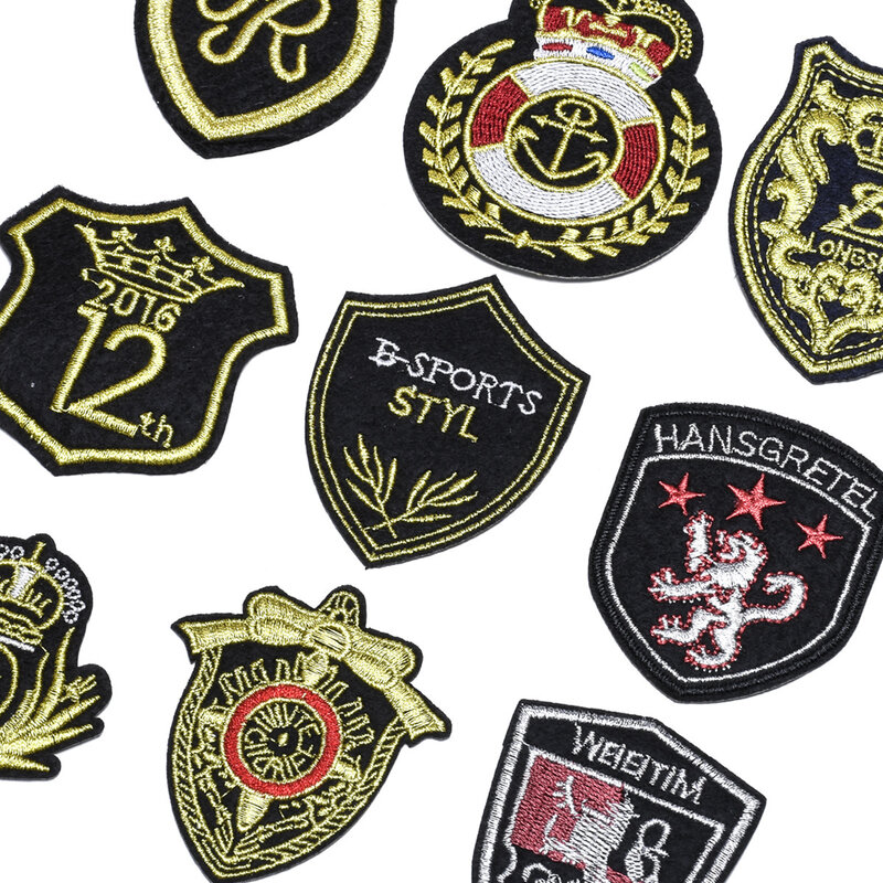 9Pcs Air force logo Gold Rot Militärischen Rang DIY Stickerei Patches für auf Kleidung Hut Taktische Moral Armee medaille bügeln patch
