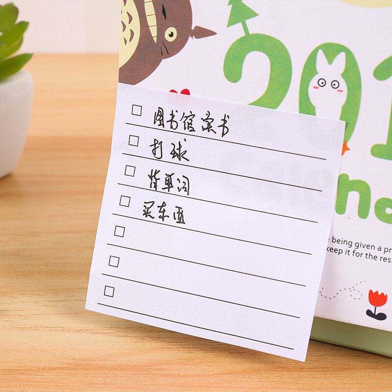 Korean Memo Pads Creativity Sticky Notes Memorandum Simple Stationary Daily Japanese Plan Clocking Office Tag Schedule Notebook
