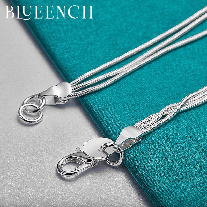 Blueench 925 prata esterlina arco pulseira de design de corrente múltipla para mulheres bonito moda redução de idade jóias