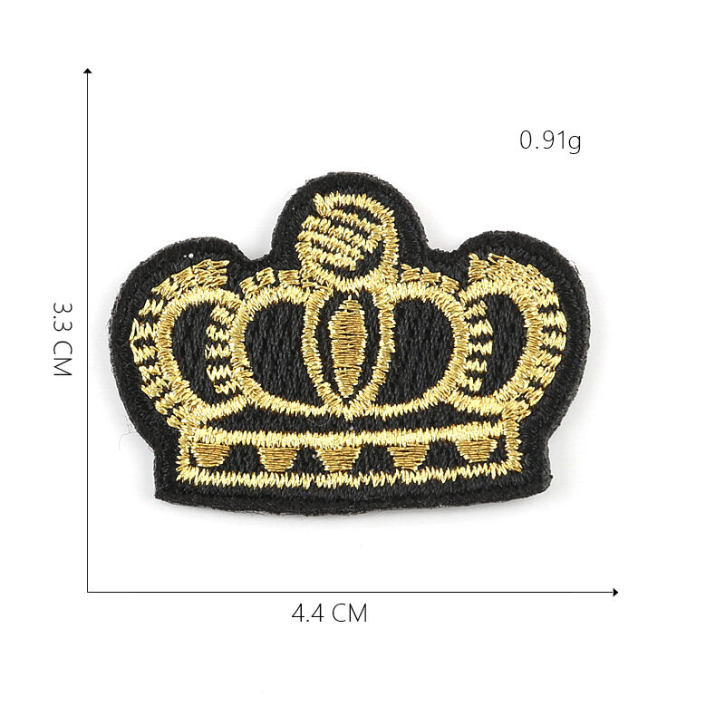 12Pcs Crown ชุดเหรียญเหล็กบนแพทช์ปักสำหรับเสื้อผ้ากางเกงยีนส์หมวกสติกเกอร์กระเป๋าเย็บบน Patch DIY applique ...