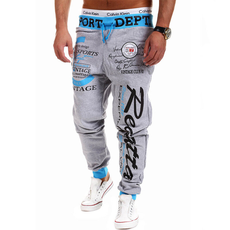 Calças casuais pantalones hombre casual cordão de cintura elástica solto esportes hip hop calças pantalones informales