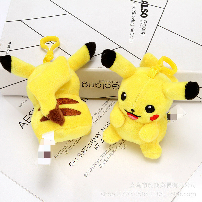 12cm Sac de poupées Pokemon Pikachu en peluche pour enfants porte-clés avec pendentif personnage de dessin animé mignon