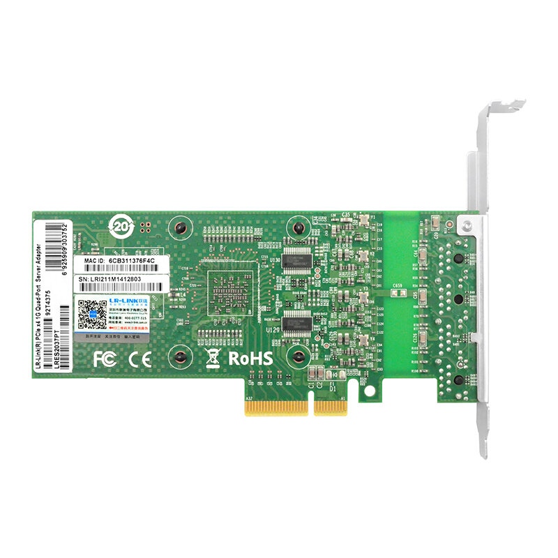 LR-LINK 2037PT Gigabit Ethernet сетевой адаптер сервера (NIC) с Intel 10/100/1000 RJ45 медь четырехпортовый, PCI-Express 3,0 X4