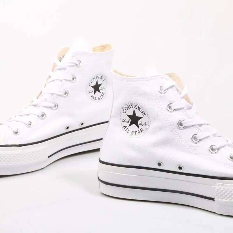 Converse Chuck Taylor All Star SNEAKERS Putih Atasan Tinggi Bersih Platform Sepatu Wanita Kasual Fashion 69224