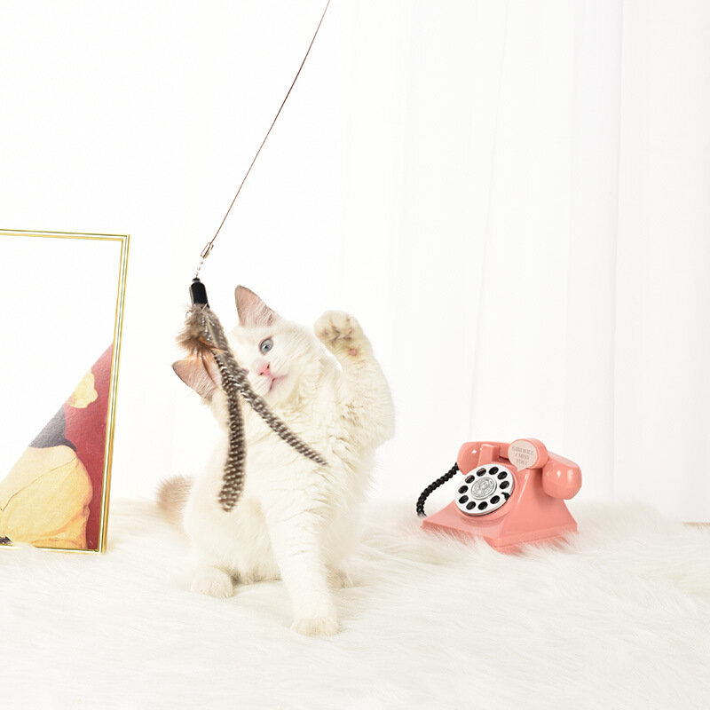 Pet cão gato brinquedo pena hortelã gato engraçado vara vara vara de pesca pet cachorro gatinho interativo suprimentos macios acessórios com sino produtos