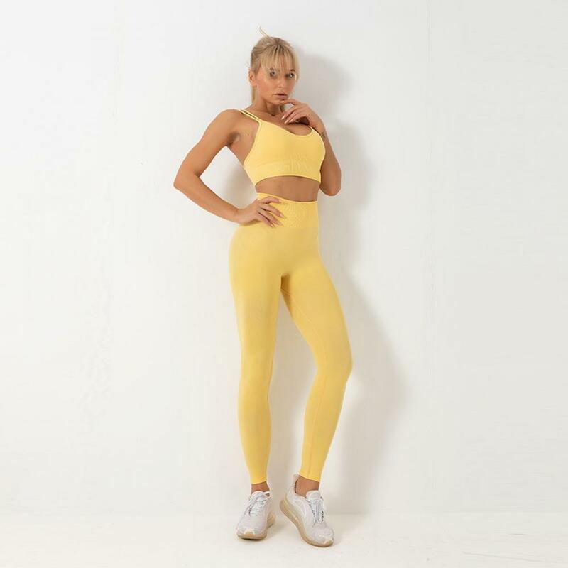 2 Piece Yoga Set Women Gym Fitness Sport Suit Women Tracksuit Workout Clothes Running Outfits Seamless Legging Sports Bra Female